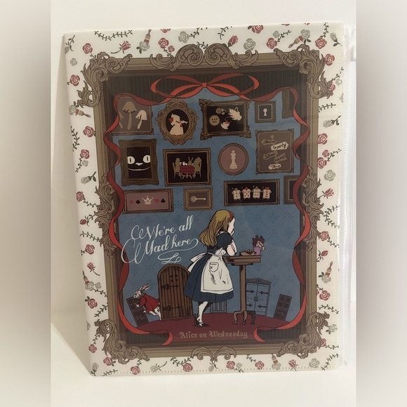 Other - Alice on Wednesday (Alice in Wonderland) Six Pocket Folder -one w Zip Closure